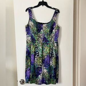Elegant Purple and Green Women's Dress